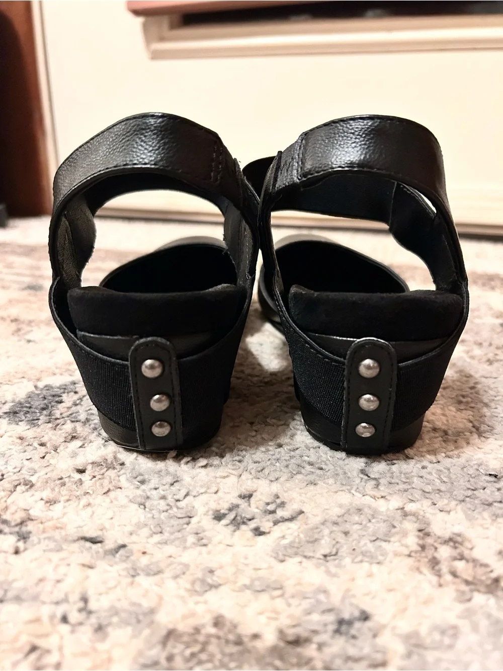 Vintage 7 Eight Freedom Wedges Black Women’s Size 7.5M